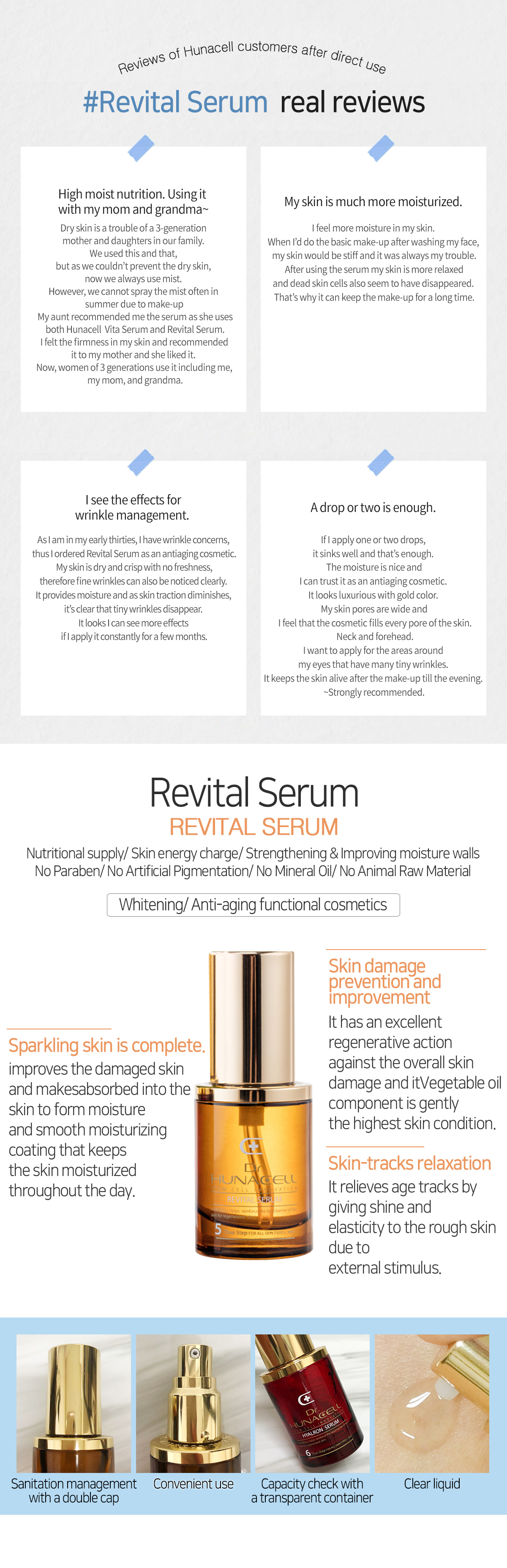 Revital Serum 30ml seleom  esenseu  Moisture  hyaluronic  Skin care