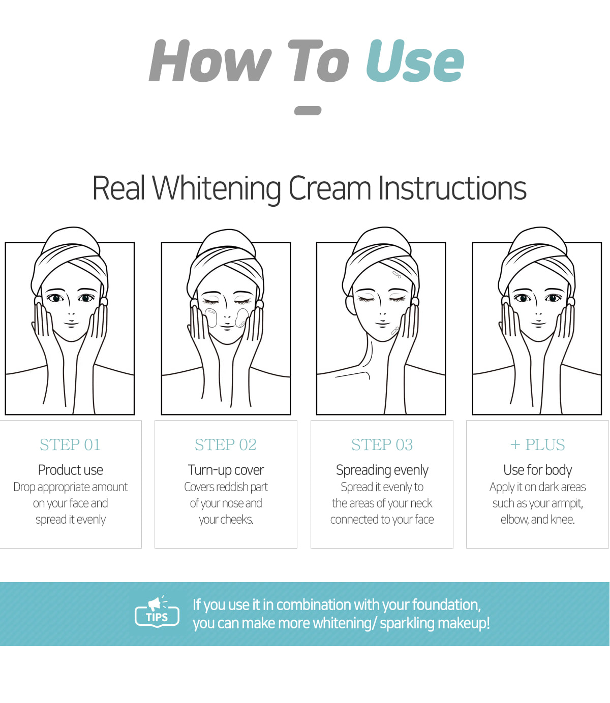 Real Whitening Cream (80ml * 3) whitening  tone up